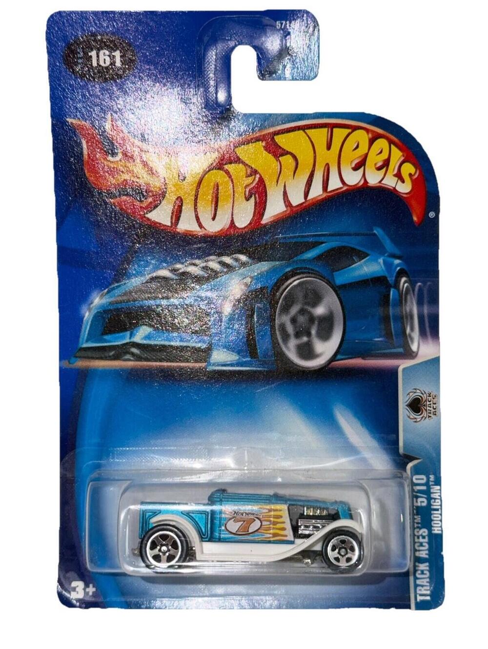 Hot Wheels Hooligan 2003 Track Aces 5/10 Metallic Blue Flame #161 Die-Cast Car